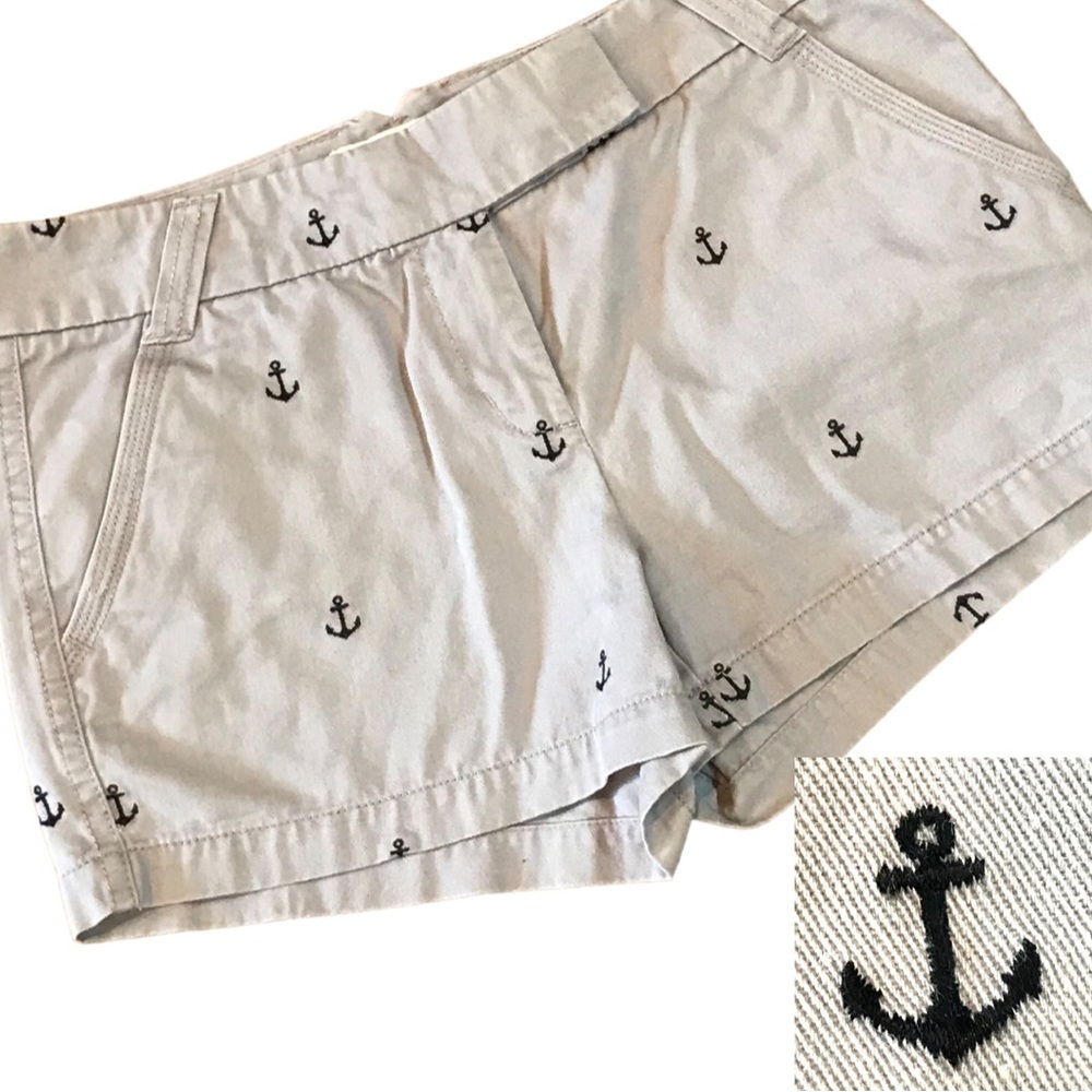 J. Crew Gray Anchor Print Women Shorts